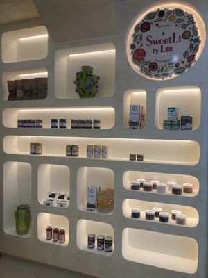 Jams and peanut butter wall  at SweetLi by Lilit in Yerevan