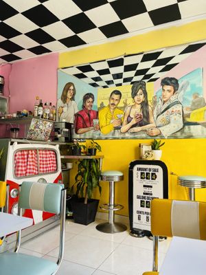 Inside  at Vegan Café Retro in Guatape