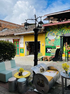 Outside  at Vegan Café Retro in Guatape