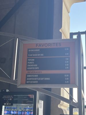 Menu August 2023  at Birdland - Camden Yards in Baltimore