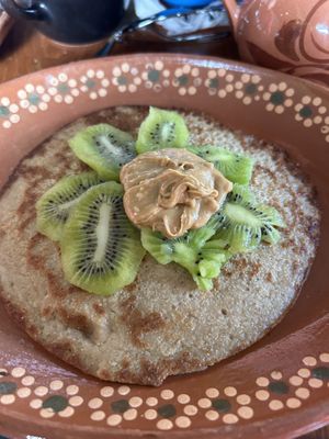 Pancake de avena   at El Huauzontle in Chihuahua