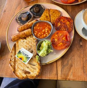 Vegan full breakfast at Riverview Kitchen in Durham