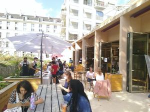 Outdoor of the café. at Café de la Maison du Zéro Déchet - Cafe of the Zero Waste House in Paris