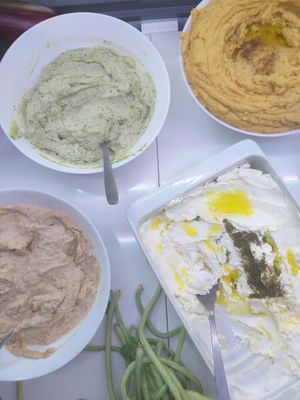 Thini, humus and babaganush  at Deli - Santa Maria in Mallorca