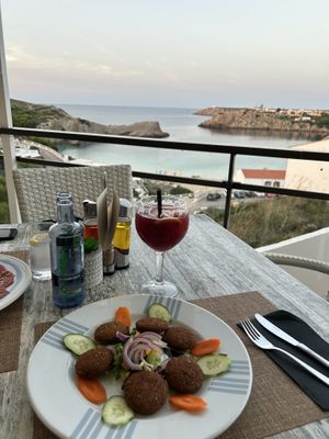 Falafel without the yaourt (to make it vegan)  at Blue Arenal in Menorca