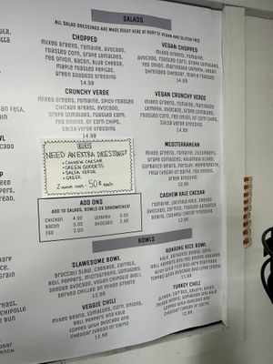 Salad menu  at Rory's Market in Dennis Port