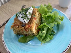 Zapekané pšeno so zeleninou at Monáda Bistro in Senica