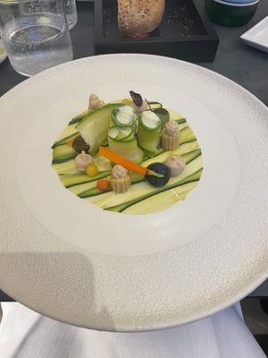 Vegan Chef’s choice-zucchini  at Casa Mele in Positano