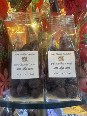 Chocolate-covered coffee beans  at Sweet Paradise Maui in Kihei