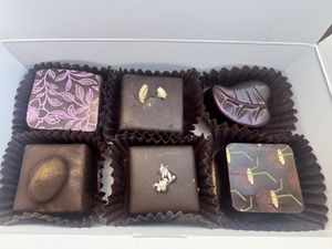 Truffle 6-pack - POG, pistachio, strawberry guava, macadamia nut ganache, fresh coconut & pina colada truffles  at Sweet Paradise Maui in Kihei
