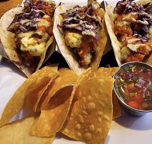 Buffalo cauliflower tacos   at Ipanema in Richmond