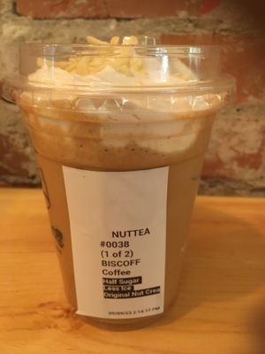 Biscoff coffee at NUTTEA in Edmonton