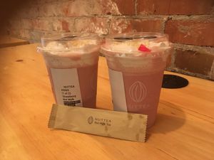Strawberry nut mylk at NUTTEA in Edmonton