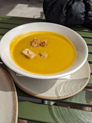 Soupe du moment (patates douces) at Land Food and Coffee in Funchal