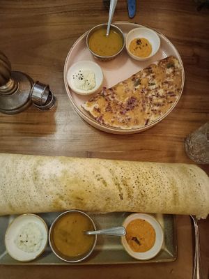 Mushroom dosa & pancake thing. at Khana Khazana in Lindau