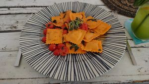 Die hausgemachten Ravioli at Träumeria Son Moll & Lounge in Mallorca