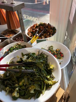 Salad on counter at KOD in North London