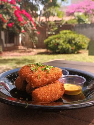 croquete pumpkie and banana at Nabati Comida Vegana in Natal