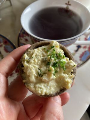 Vegan ‘Just Egg’ tart  at Tea at The Empress in Victoria