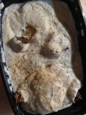 Vegan biscuits and gravy❣️ I hadn’t had biscuits and gravy for 3 years😭 at Harrison Street Cafe in Richmond