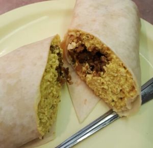 Vegan Breakfast Burrito at Harrison Street Cafe in Richmond
