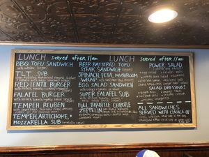 Lunch menu at Harrison Street Cafe in Richmond