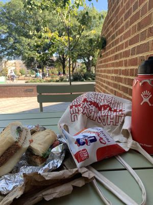 Po boy special with chips. SO delicious and filling at Harrison Street Cafe in Richmond