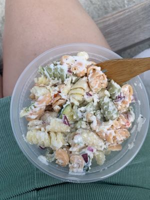 Vegan pasta salad at Harrison Street Cafe in Richmond