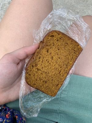 Vegan pumpkin bread🤩 at Harrison Street Cafe in Richmond