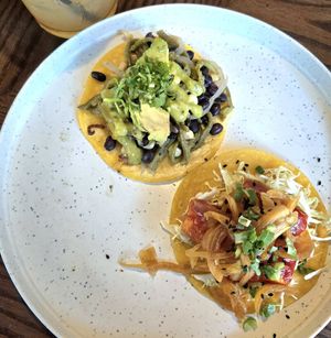 Nopal taco (left) and KFT taco (right) at Wild Taco in Denver