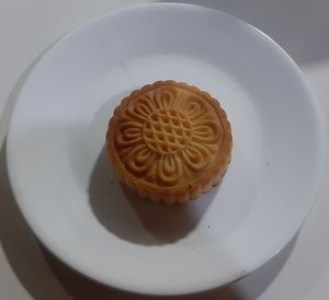 Even/Yeven (round pastry with filling) at Govinda's Healthy Cafe in Ulaanbaatar