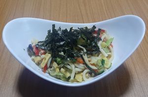 Noodle stir-fry at Govinda's Healthy Cafe in Ulaanbaatar