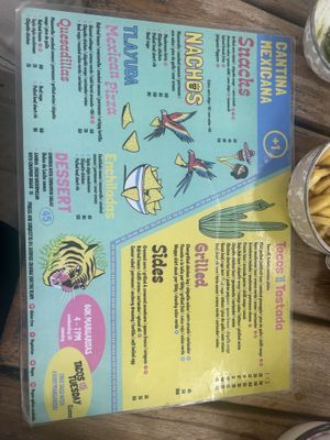 Menu  at Cantina Mexicana in 