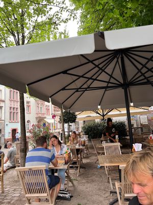 Outdoor seating   at Café August in Freiburg