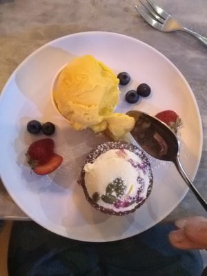 carrot cake dessert at Professor and the Pigeon in Healesville