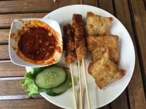 satay and martabak (tofu and veggie pockets). Completely recommend these at Tasty Vegan in Seminyak