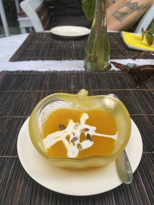 Free pumpkin soup   at Tasty Vegan in Seminyak