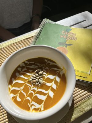 Pumpkin soup   at Tasty Vegan in Seminyak