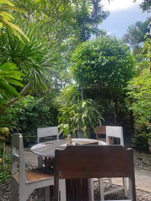 Outdoor dining at Tasty Vegan in Seminyak