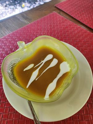 Pumpkin soup at Tasty Vegan in Seminyak