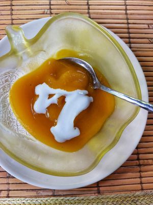 Pumpkin soup. at Tasty Vegan in Seminyak