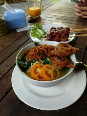 Mie Kuah and Sate sticks  at Tasty Vegan in Seminyak