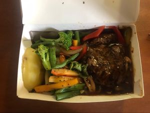 Steak delivery, delicious  at Tasty Vegan in Seminyak