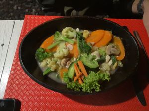 Tasty vegetables dish! at Tasty Vegan in Seminyak