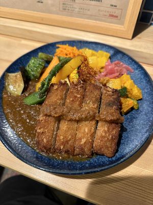 "Vegan cutlets spice curry”  at Chabuya Curry Tenjin ちゃぶや in Fukuoka