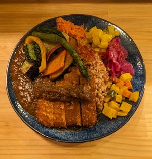 🍛 Vegan Cutlet Spice Curry (1590¥) at Chabuya Curry Tenjin ちゃぶや in Fukuoka