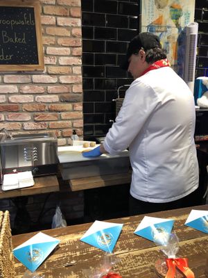 Freshly made  at Van Holland Stroopwafels in Amsterdam