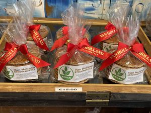 Vegan waffles packed  at Van Holland Stroopwafels in Amsterdam
