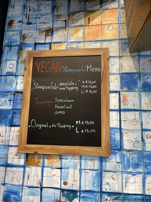 Fresh waffles menu  at Van Holland Stroopwafels in Amsterdam