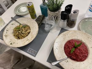 Risotto. They has a own side in the menu thats vegan.   at Volta in Milos